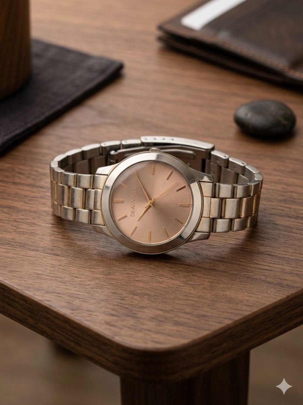 Men's Stainless Steel Watch - Rose Gold Dial